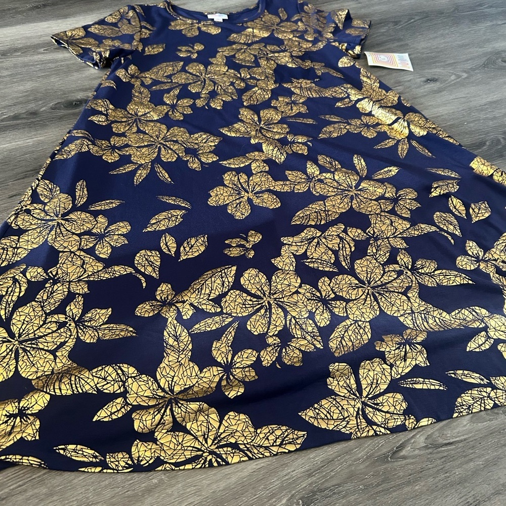 Floral Navy and Gold women Dress